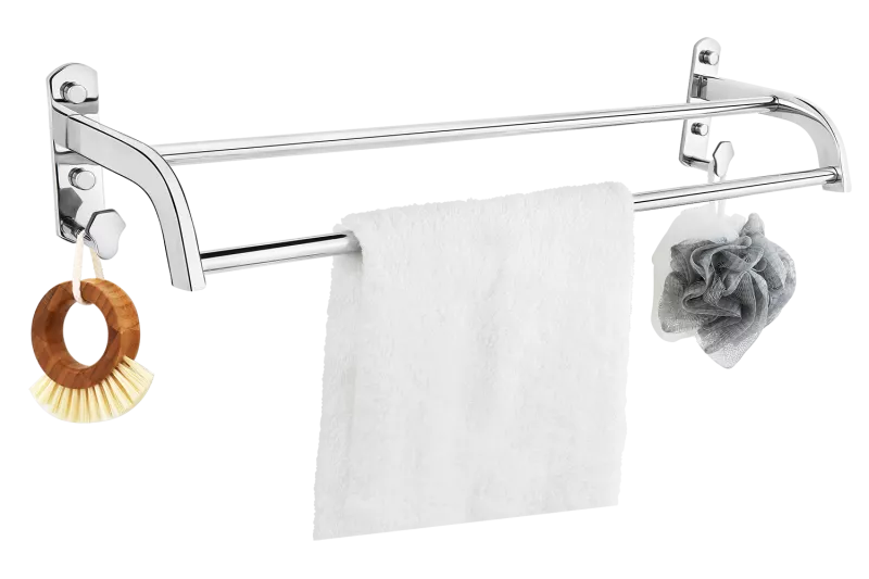 Máng khăn đôi kết hợp móc vợt (inox 304)