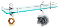 Kệ kiếng cường lực kết hợp móc vợt (inox 304) K20