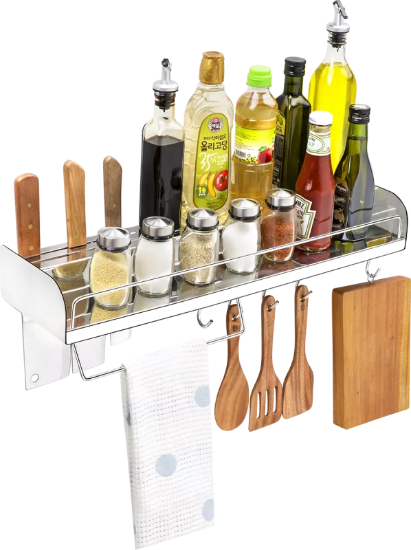 Kệ gia vị 1 tầng 5 tấc inox 304-TH