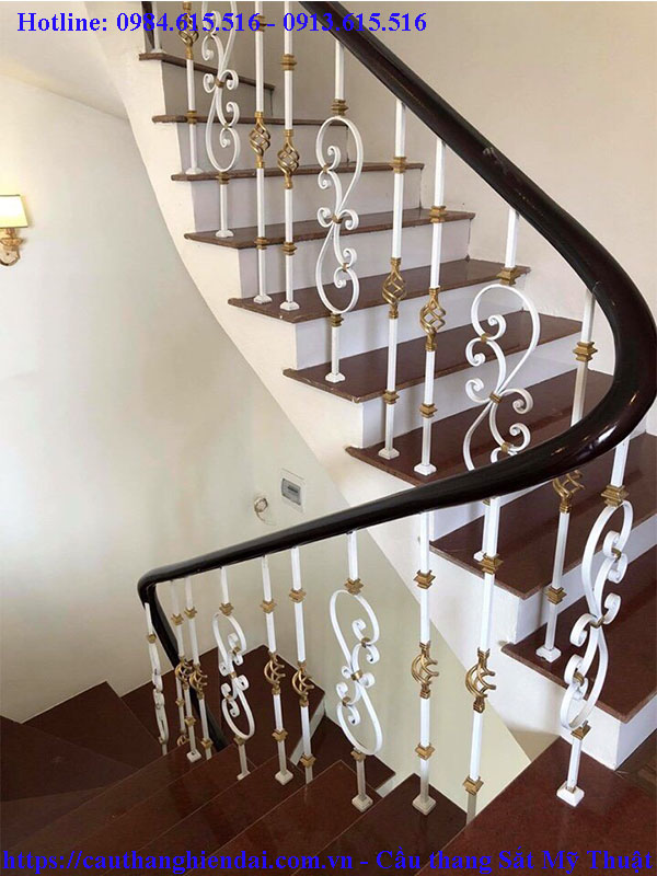 cầu thang sắt nghệ thuật đẹp - báo giá cầu thang sắt nghệ thuật tại bắc ninh