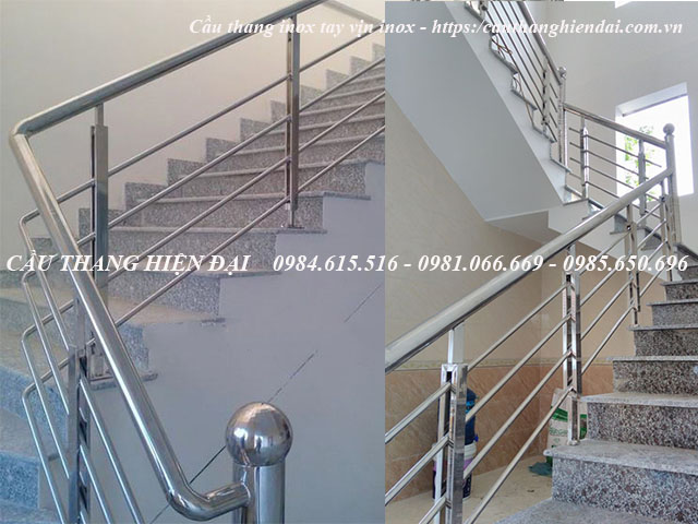 Cầu thang inox tay vịn inox đẹp, giá rẻ tại hà nội năm 2021
