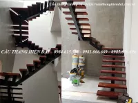 Cầu thang xương cá hộp đơn 100x100