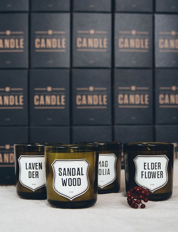 Natural essential oil candles wild forest