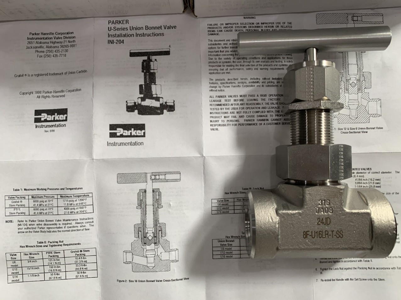 Van điều khiển Parker 8F-U16LR-T-SS