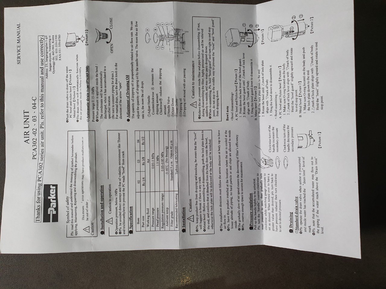 PCA302-03-D-C FILTER REGU