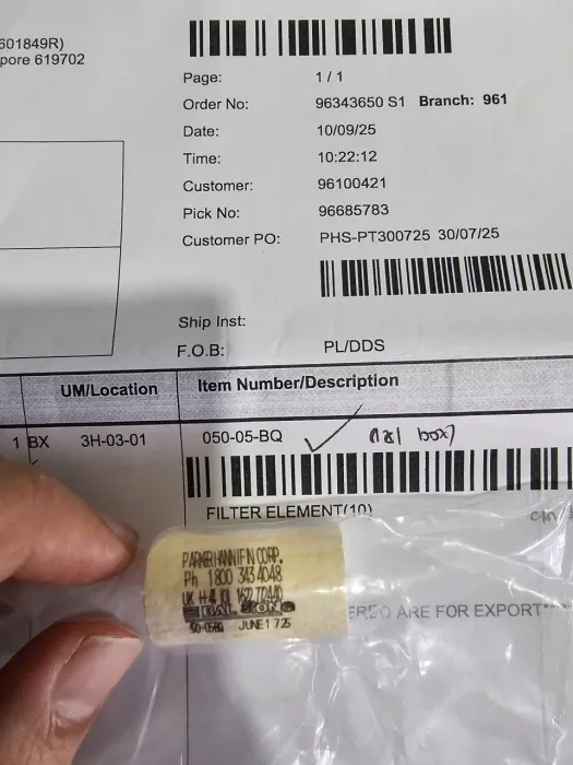 050-05-BQ balston parker element filter cartrige