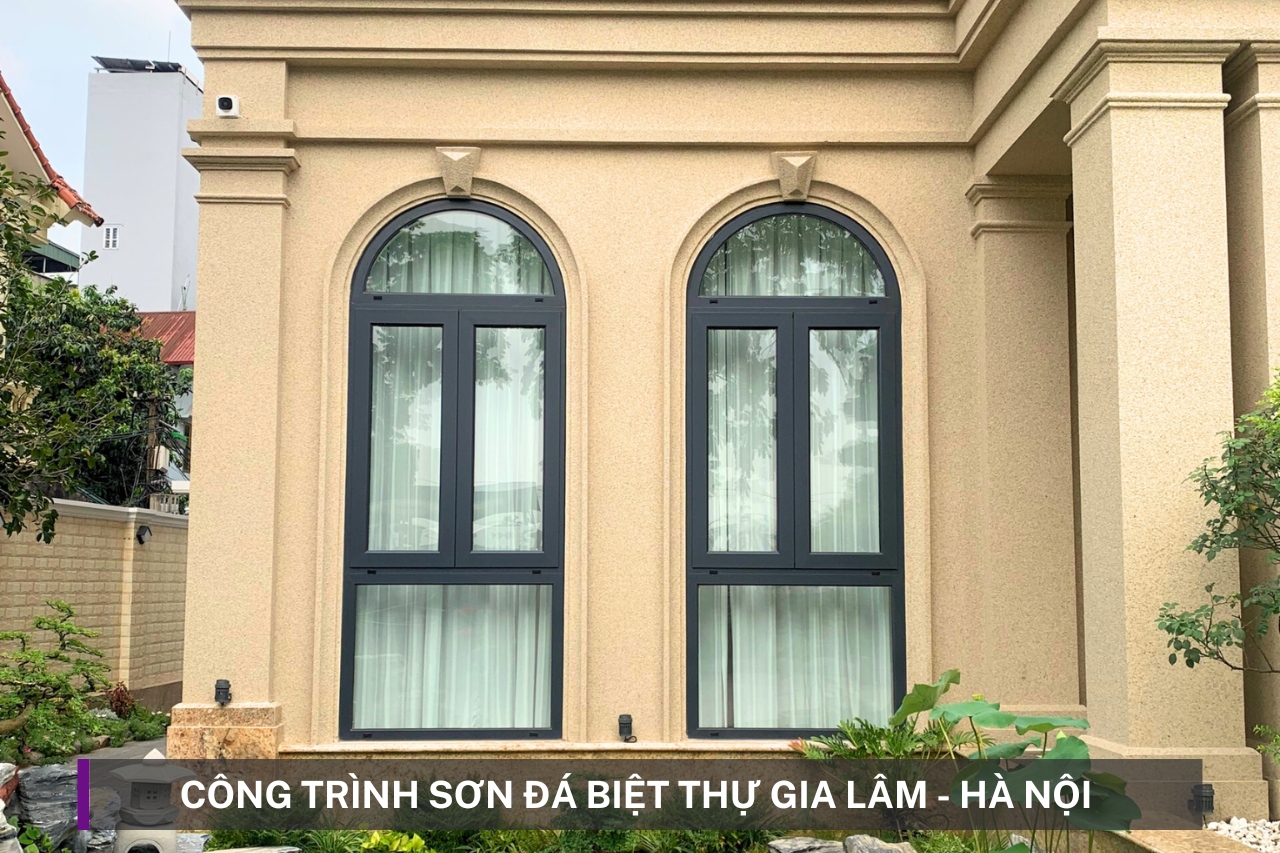 Công trình Sơn Đá Hoa Cương Mã Mầu CSA8318 - Biệt thự tại Trâu Quỳ, Gia Lâm, Hà Nội
