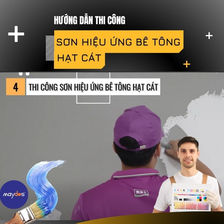 Quy trình thi công Sơn Hiệu Ứng Bê Tông Hạt Cát