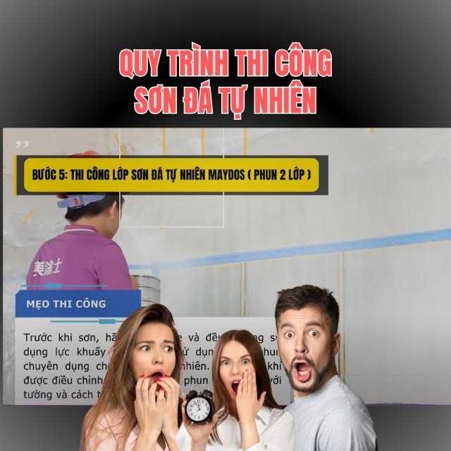 Quy trình Thi Công Sơn Đá Tự Nhiên Maydos