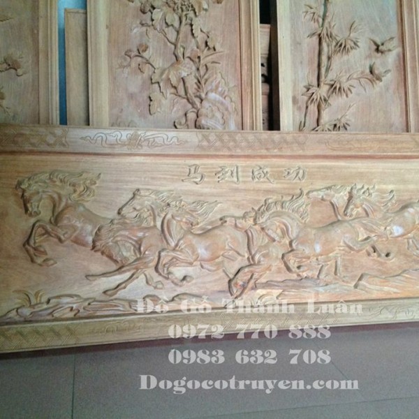 Tranh Vinh Qui Bái Tổ Gỗ GụTranh Tứ Quí + Tứ Dân gỗ Hương