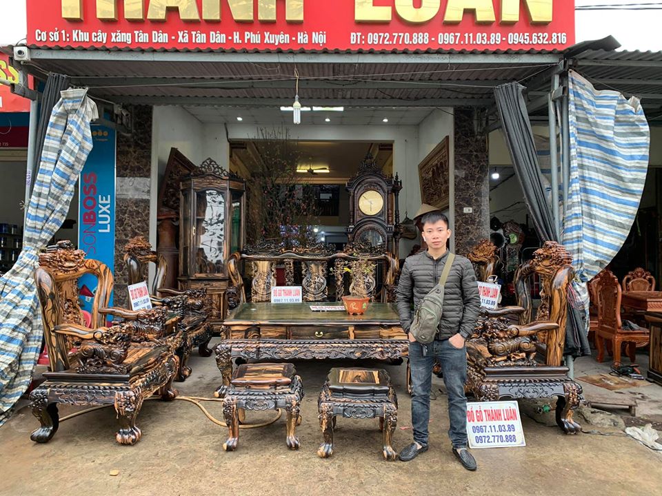 Bộ Ghế Minh Nghê Gỗ Mun Cột 12 Chân 14 Yếm Cong 2020 Bán Về Thái Nguyên