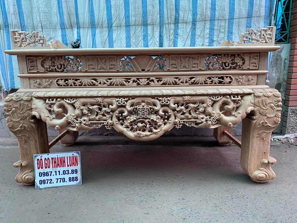 Sập Thờ Ngũ Phúc Kim Tiền Gỗ Gụ Víp