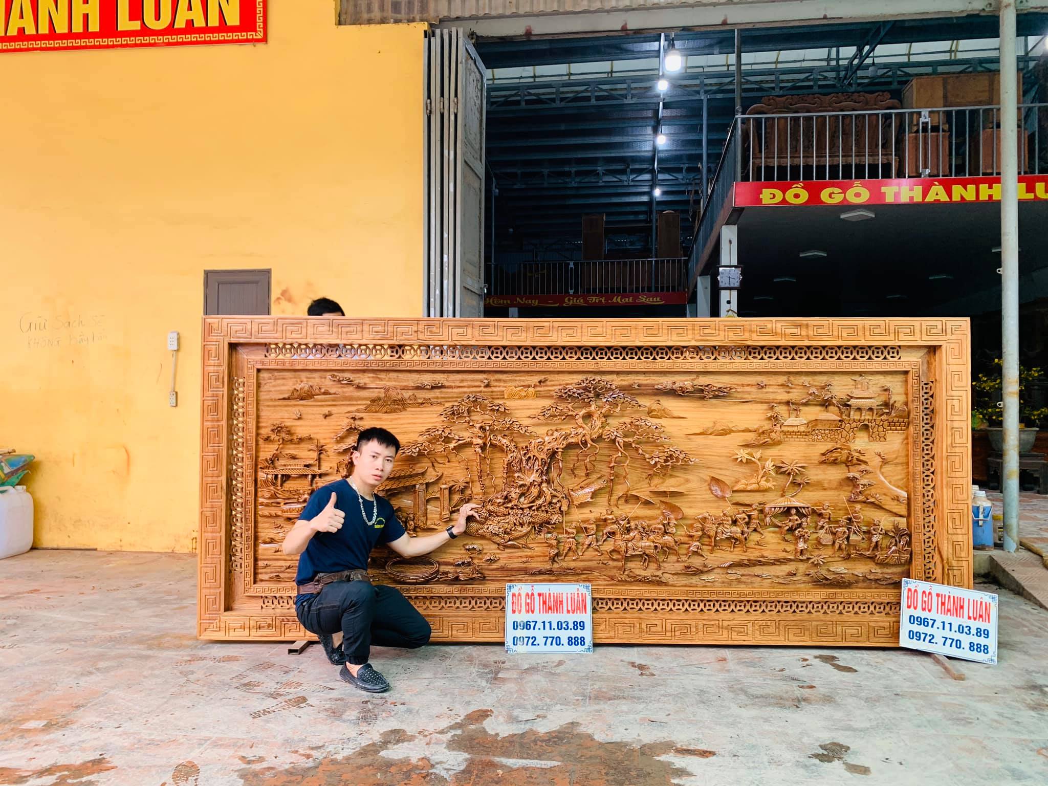 Tranh Vinh Quy Bái Tổ Gỗ Gụ Khủng Bán Về Mỹ Đức HN