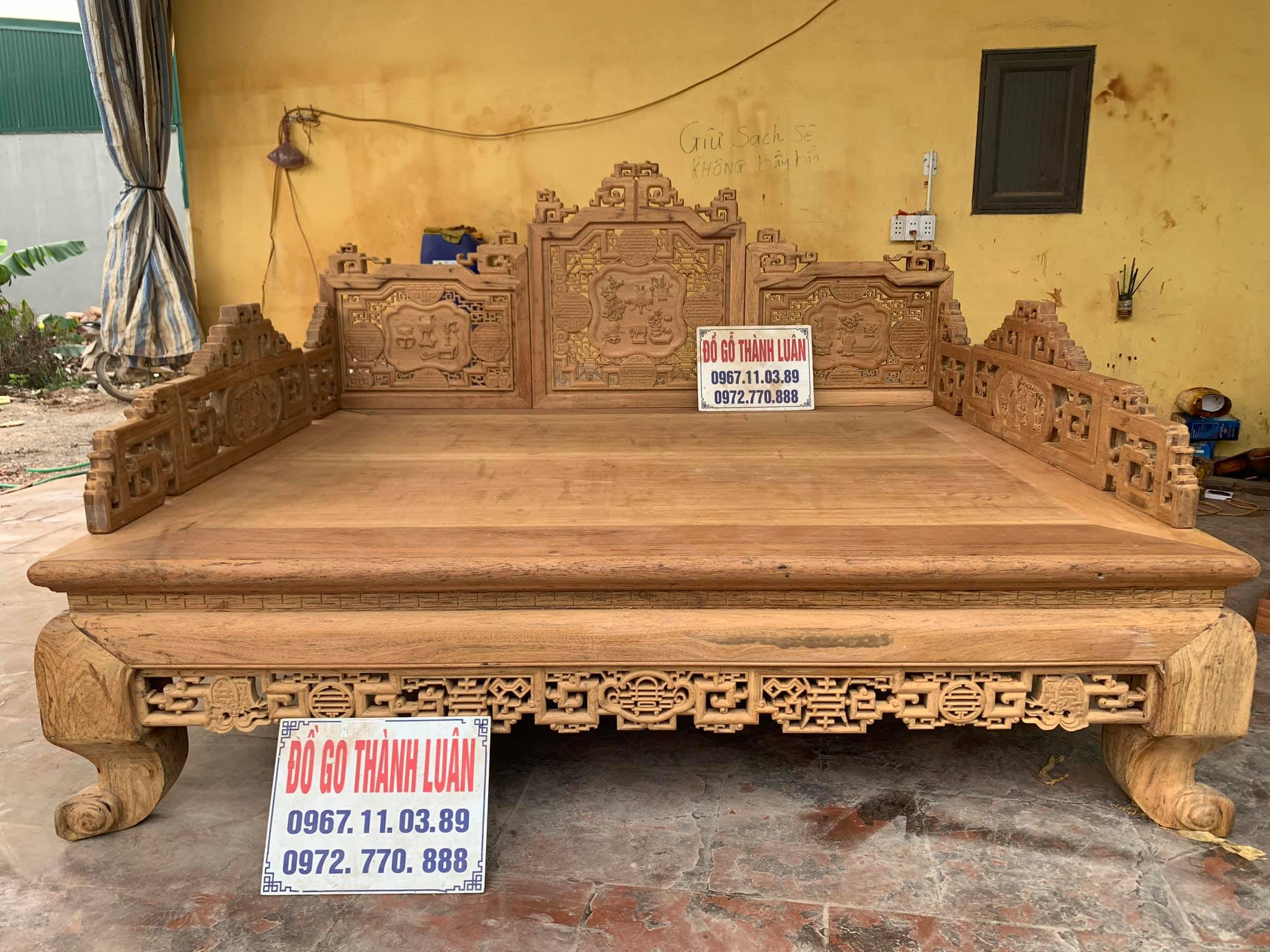 Sập 3 Thành Mẫu Cỗ Đồ Huế Gỗ Gụ