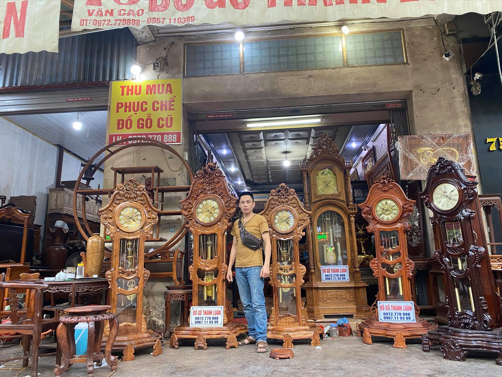 Đồng Hồ Máy Điện Tử Gỗ Hương,Mun,Gụ,Trắc