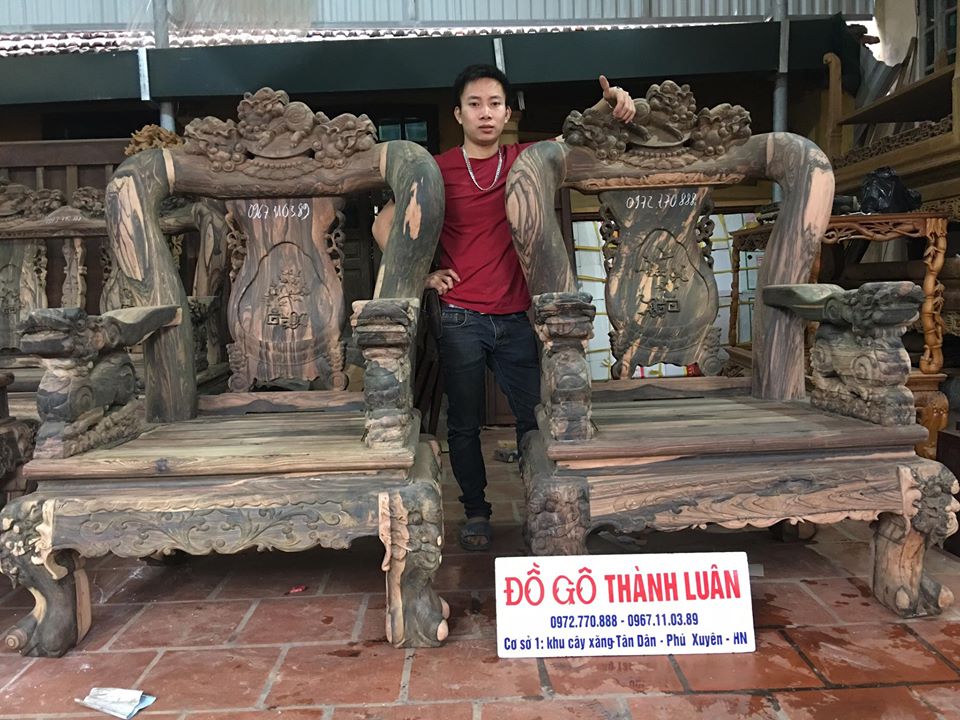 Bộ Ghế Minh Nghê Gỗ Mun Cột 16 10 Món