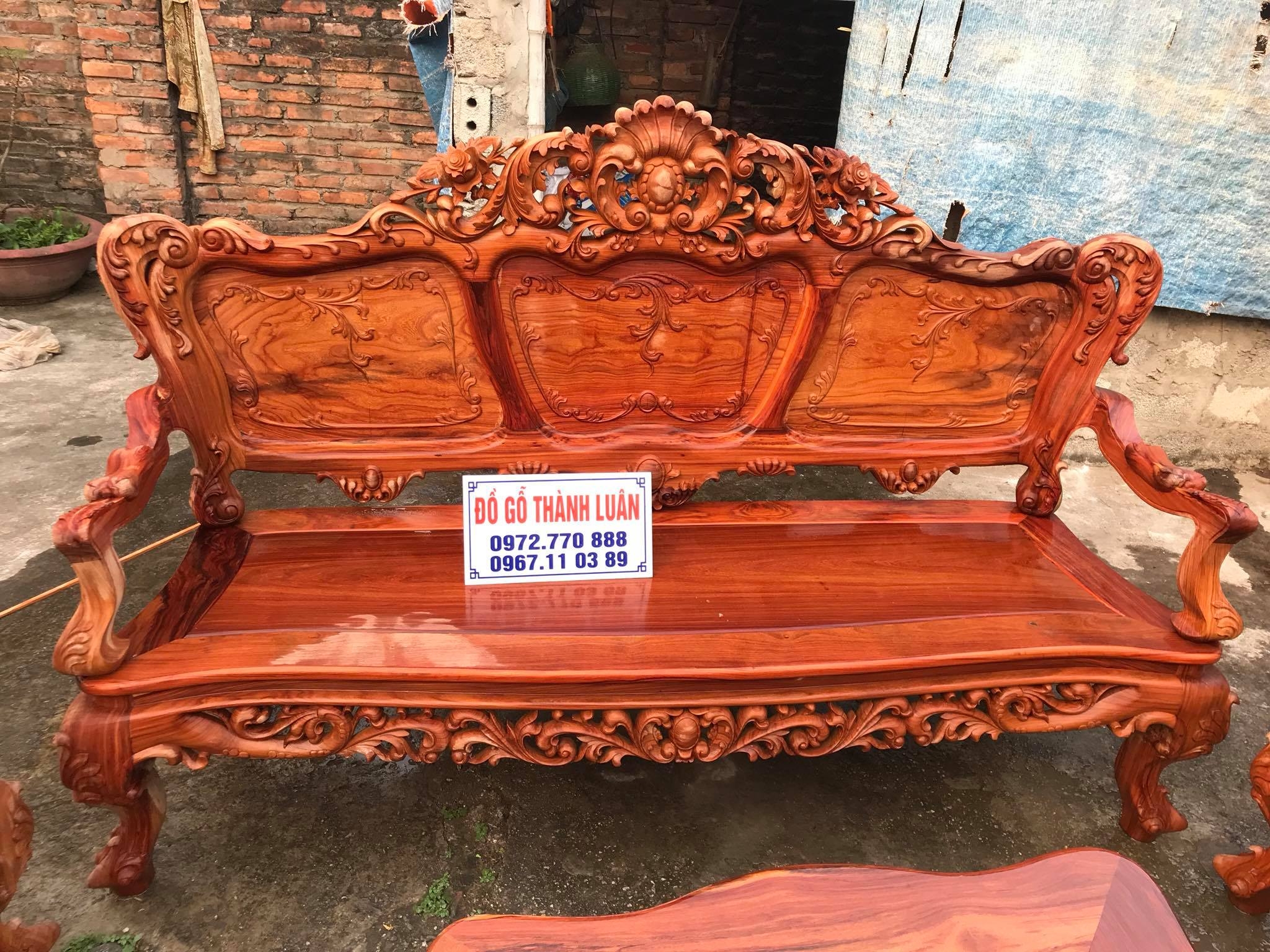 Bộ Bàn Ghế Lu-i (Louis) Gỗ Trắc 10 Món