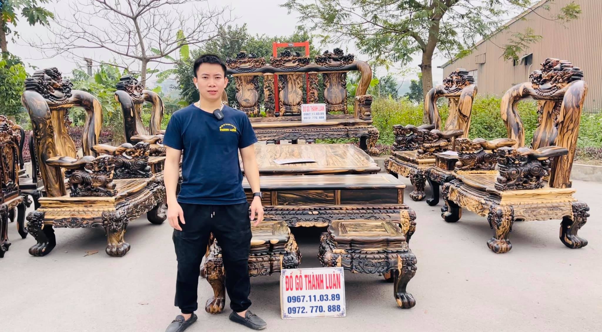 Bộ Bàn Ghế Minh Nghê Gỗ Mun Cộ 16 Bán Về An Giang