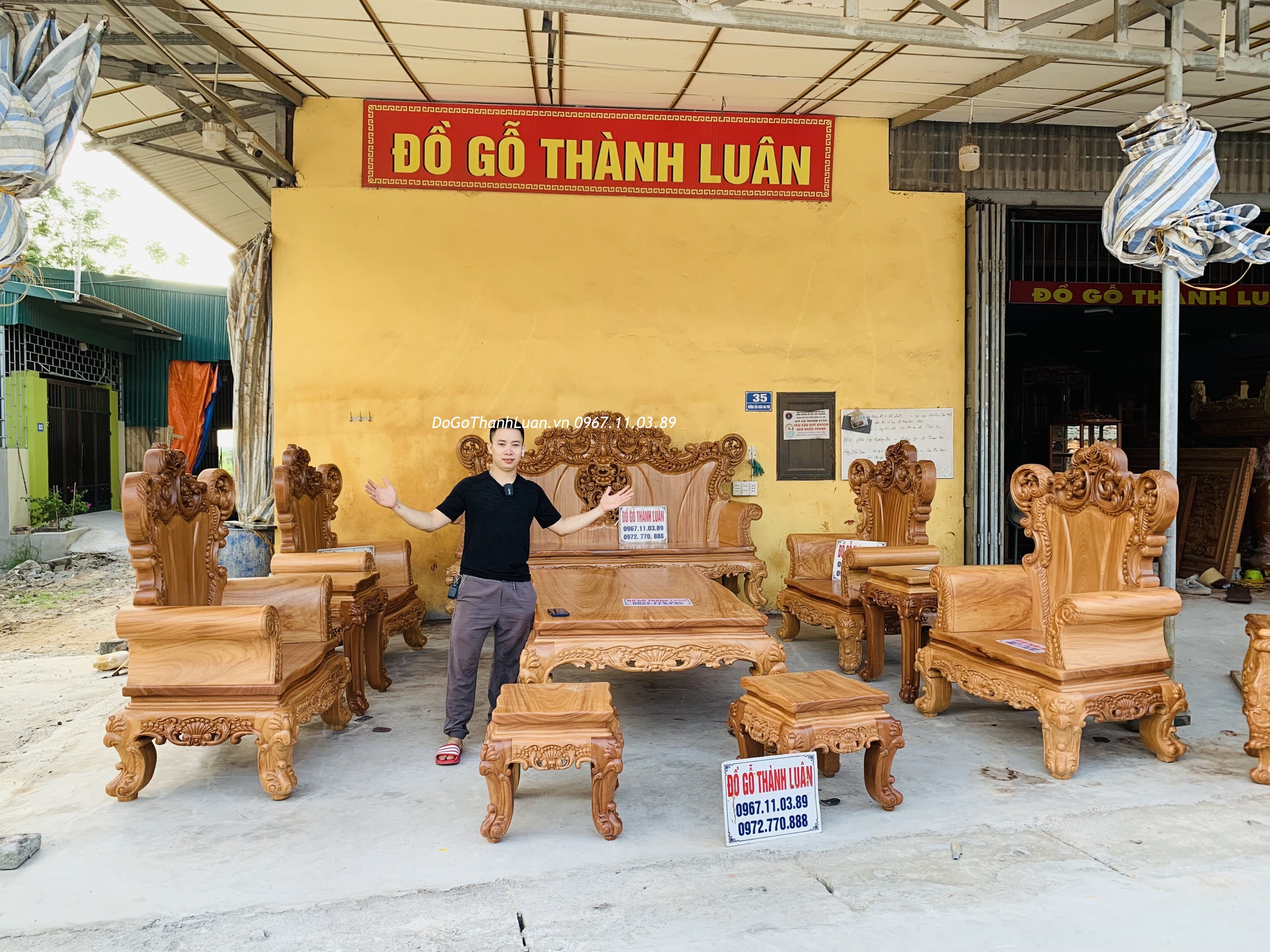 Bộ Ghế Louis Hoàng Gia Gỗ Gõ Đỏ 10 Món Bán Về Hải Dương