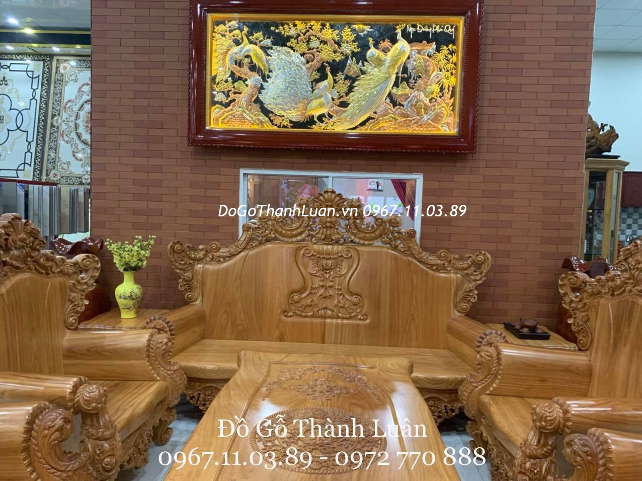 BỘ GHẾ HOÀNG GIA GỖ GÕ ĐỎ 10 MÓN