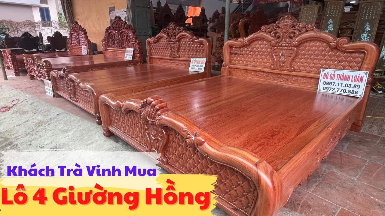 Giường Hồng Khủng Gỗ Hương