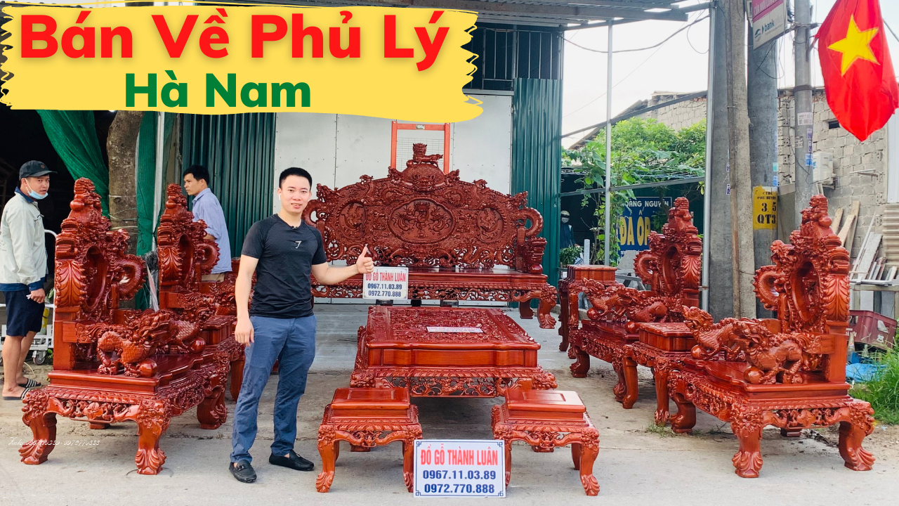 Bộ Ghế ĐỈNH RỒNG GỖ HƯƠNG 12 MÓN