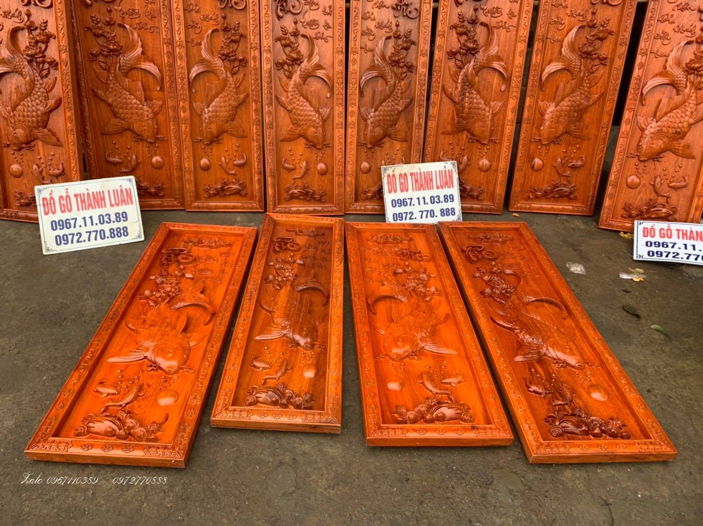 Tranh Cá Chép (Lý Ngư Vọng Nguyệt) .,