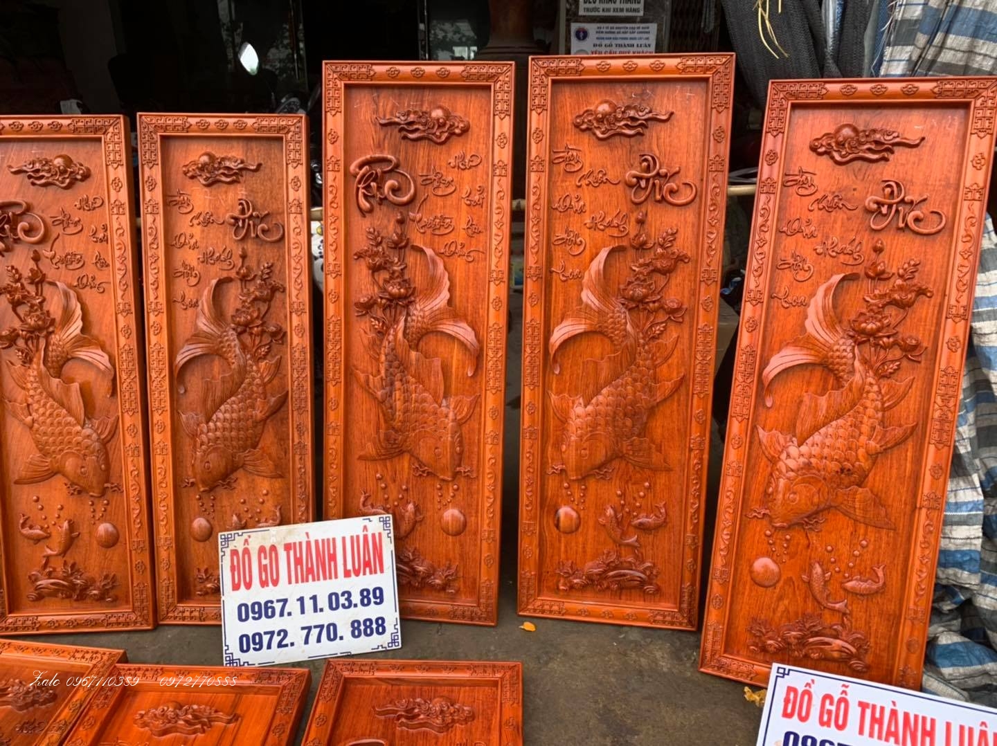 Tranh Cá Chép (Lý Ngư Vọng Nguyệt) .