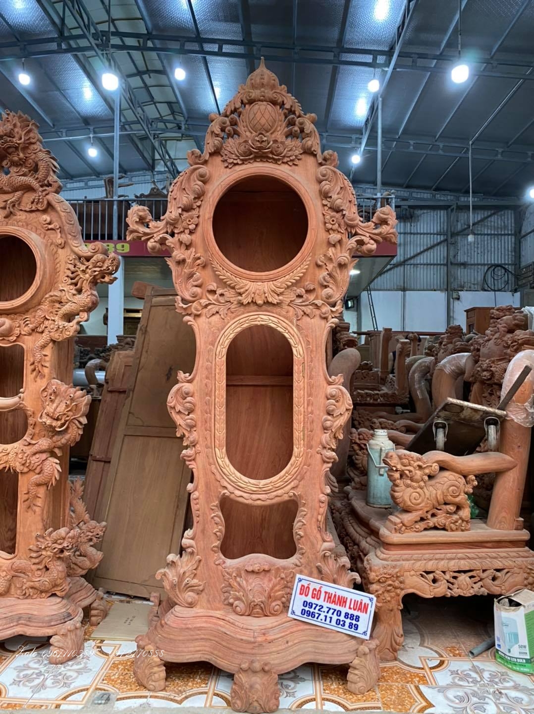 ồng hồ cây gỗ hương đá