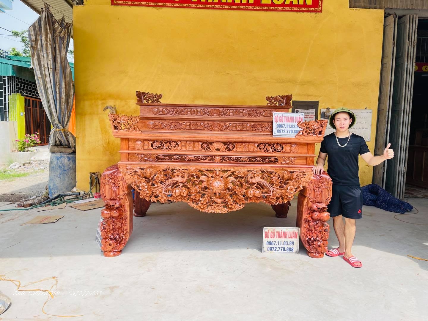Sập thờ mai điểu tâm cấp