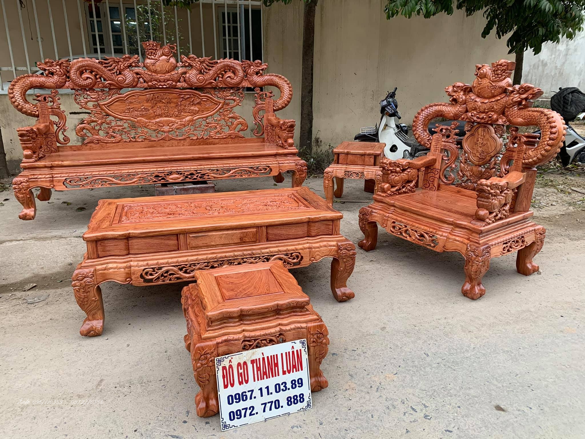 BỘ GHẾ RỒNG KHUỲNH.