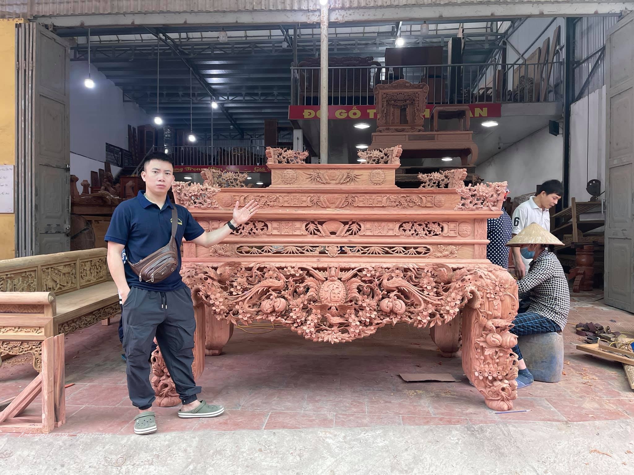 Siêu Sập Thờ Mai Điểu Gỗ Hương Đá:.: