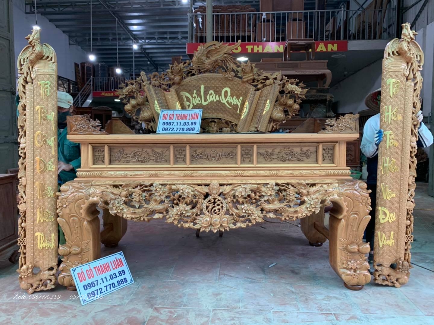 Bộ Sập Thờ Mai Điểu Gỗ Gụ Víp.,