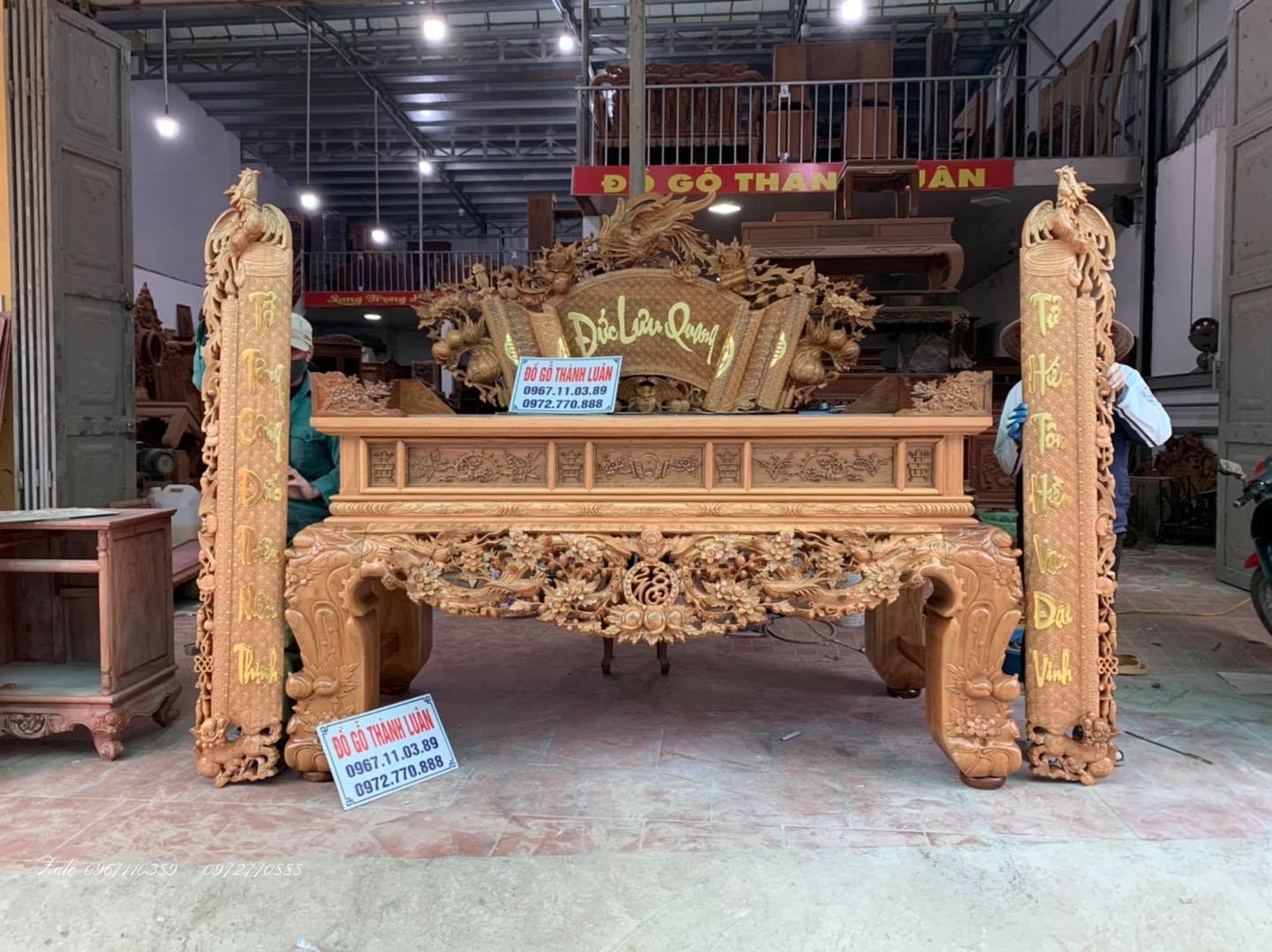 Bộ Sập Thờ Mai Điểu Gỗ Gụ Víp