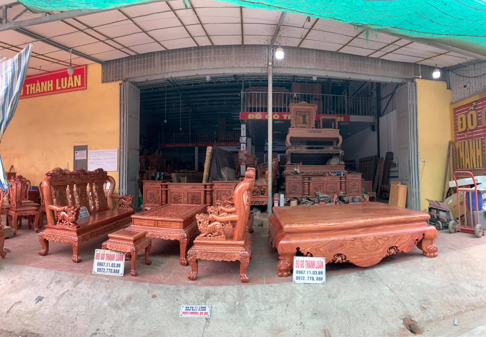 Bộ Bàn Ghế Minh Quốc Nghê Gỗ Hương :.