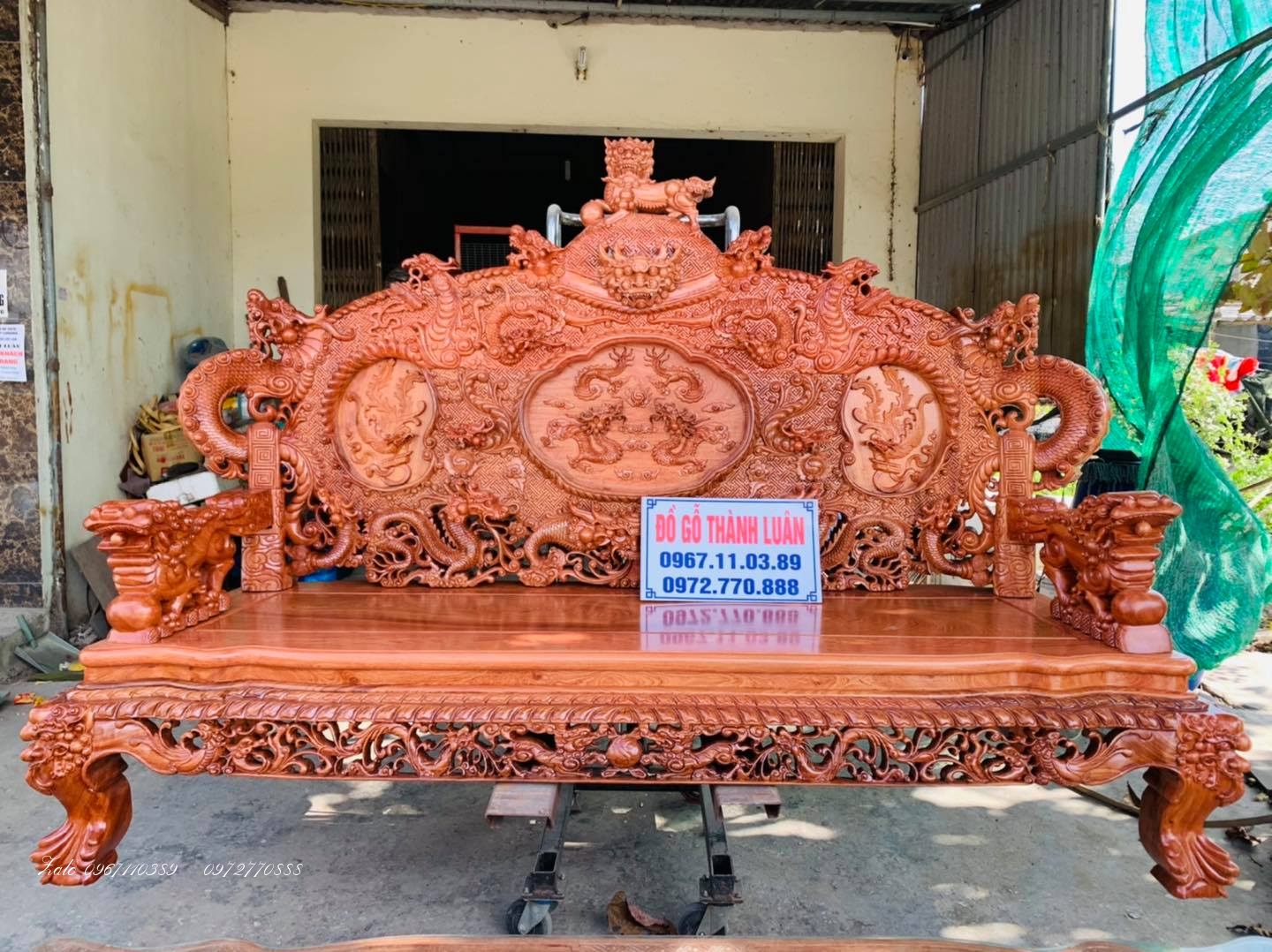 BỘ GHẾ ĐỈNH RỒNG GỖ HƯƠNG ĐÁ ,