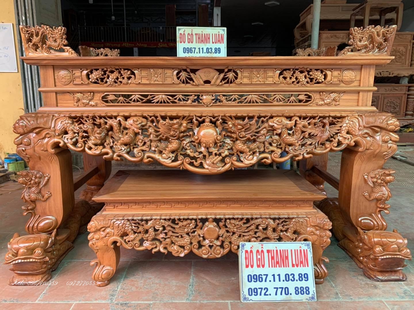 Bộ Ghế Nghê Bảo Đỉnh,Kệ Tivi,Đồng Hồ Gỗ Hương .,....