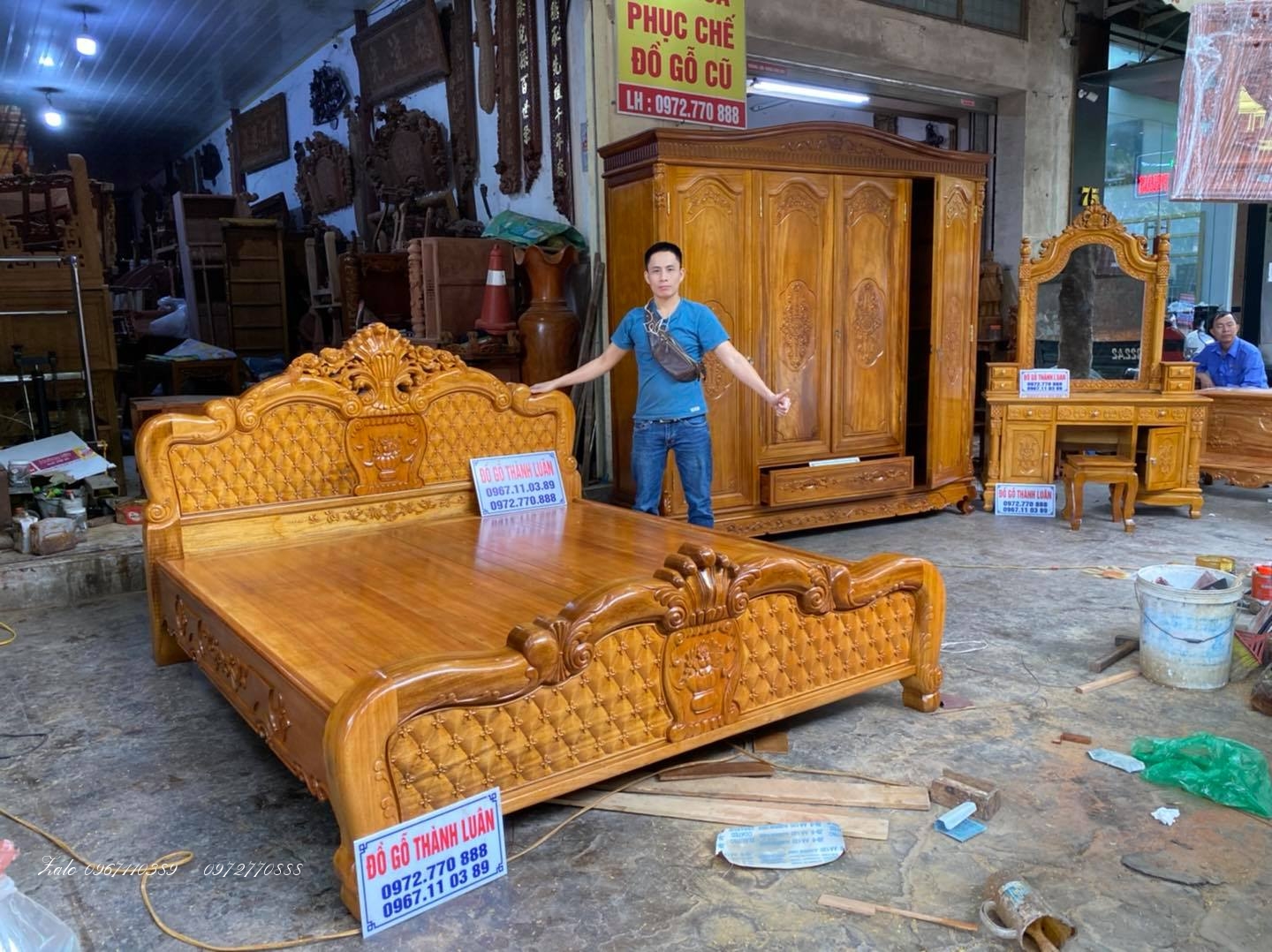 bộ nội thất phòng ngủ gỗ gụu