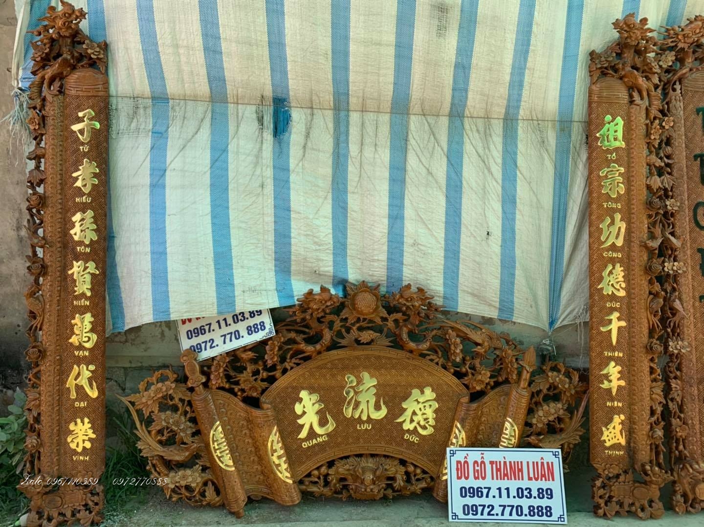 CUỐN THƯ CÂU ĐỐI GỖ GỤ GỖ GÕ ĐỎ.,