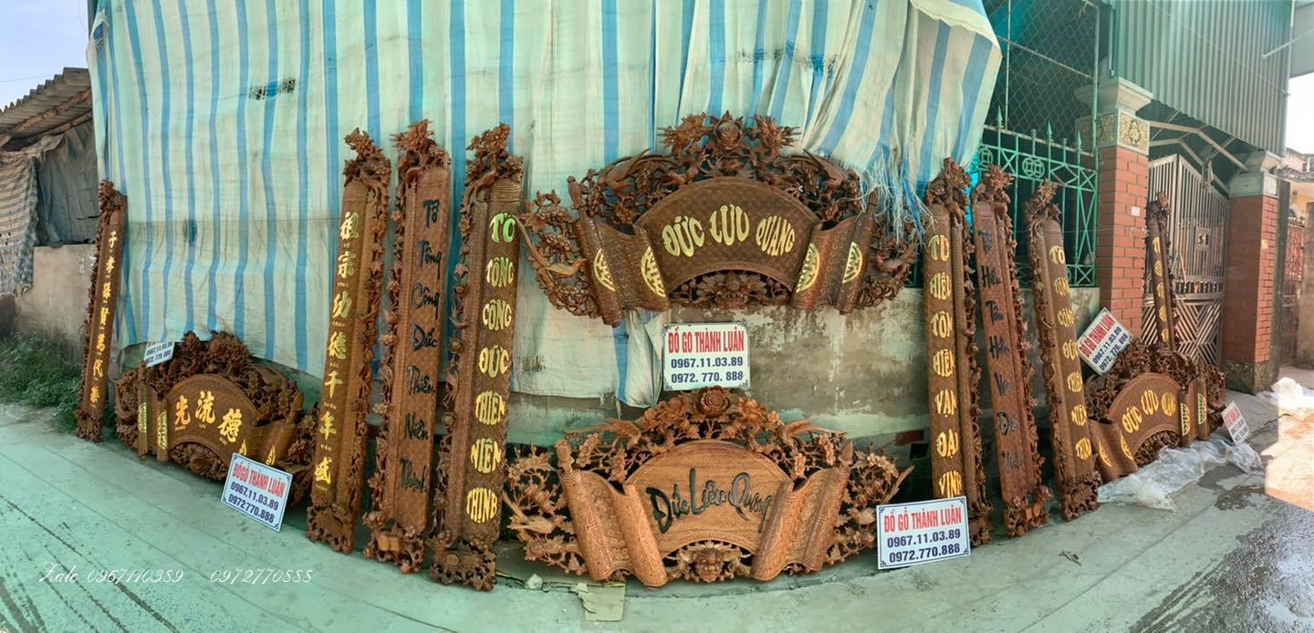 CUỐN THƯ CÂU ĐỐI GỖ GỤ GỖ GÕ ĐỎ.