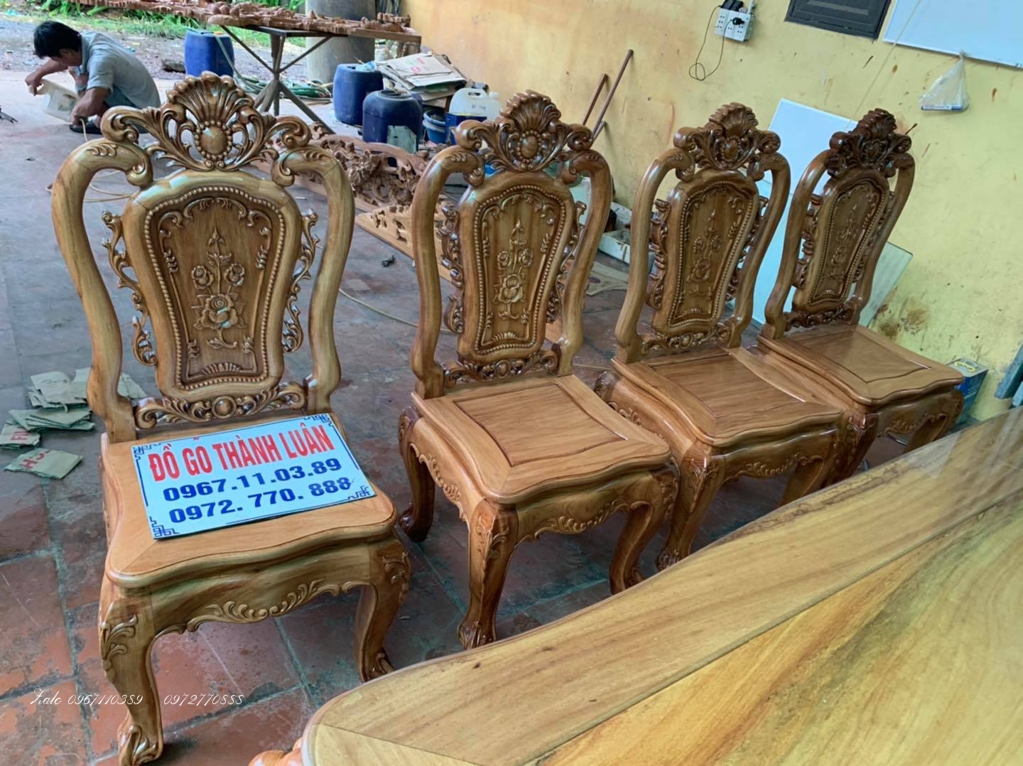 Bộ Bàn Ghế Ăn Mẫu Hoa Lan Tây Lu-i