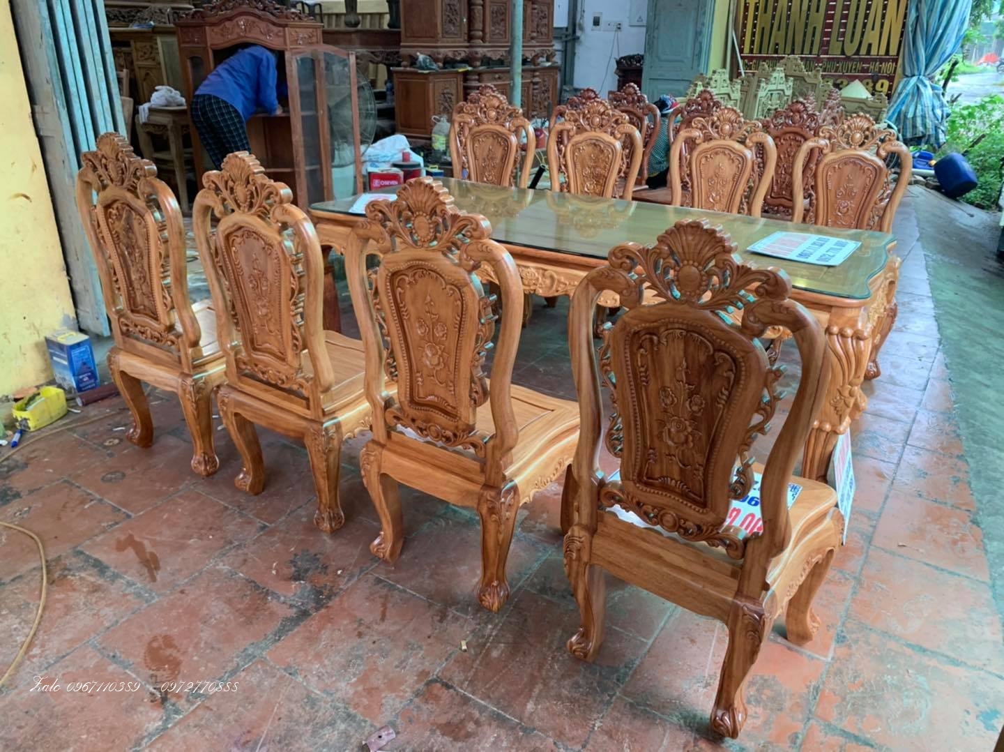 Bộ Bàn Ghế Ăn Mẫu Hoa Lan Tây Lu-i.