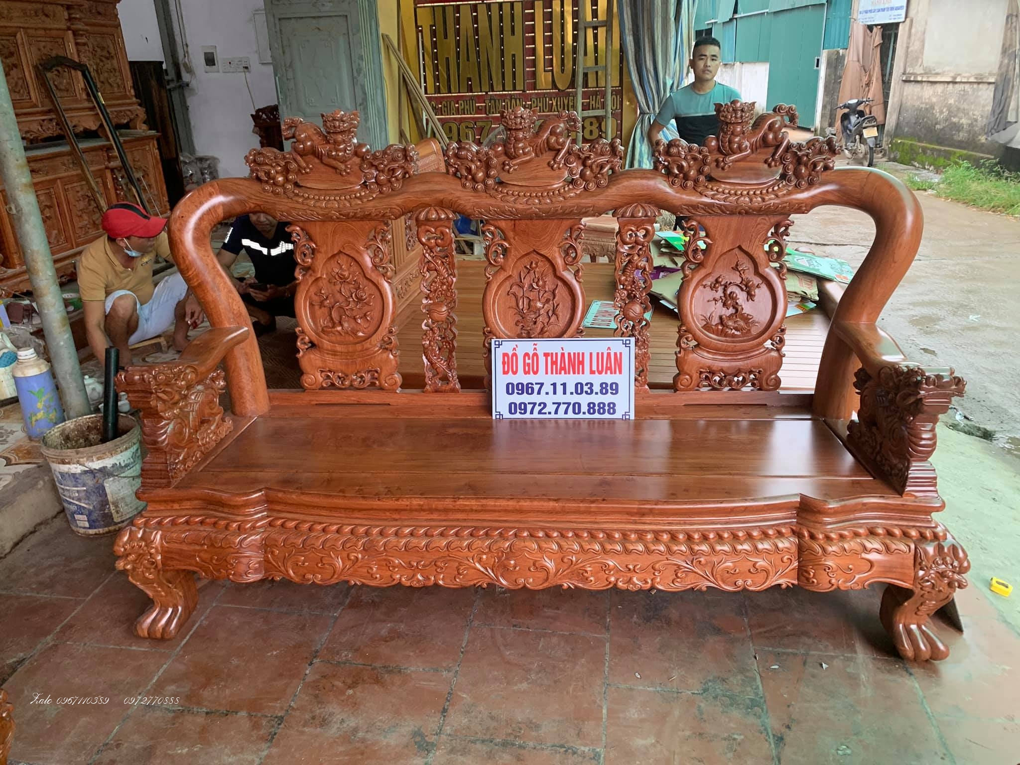 Bộ Bàn Ghế Minh Quốc Nghê cột 12 Chân 14;