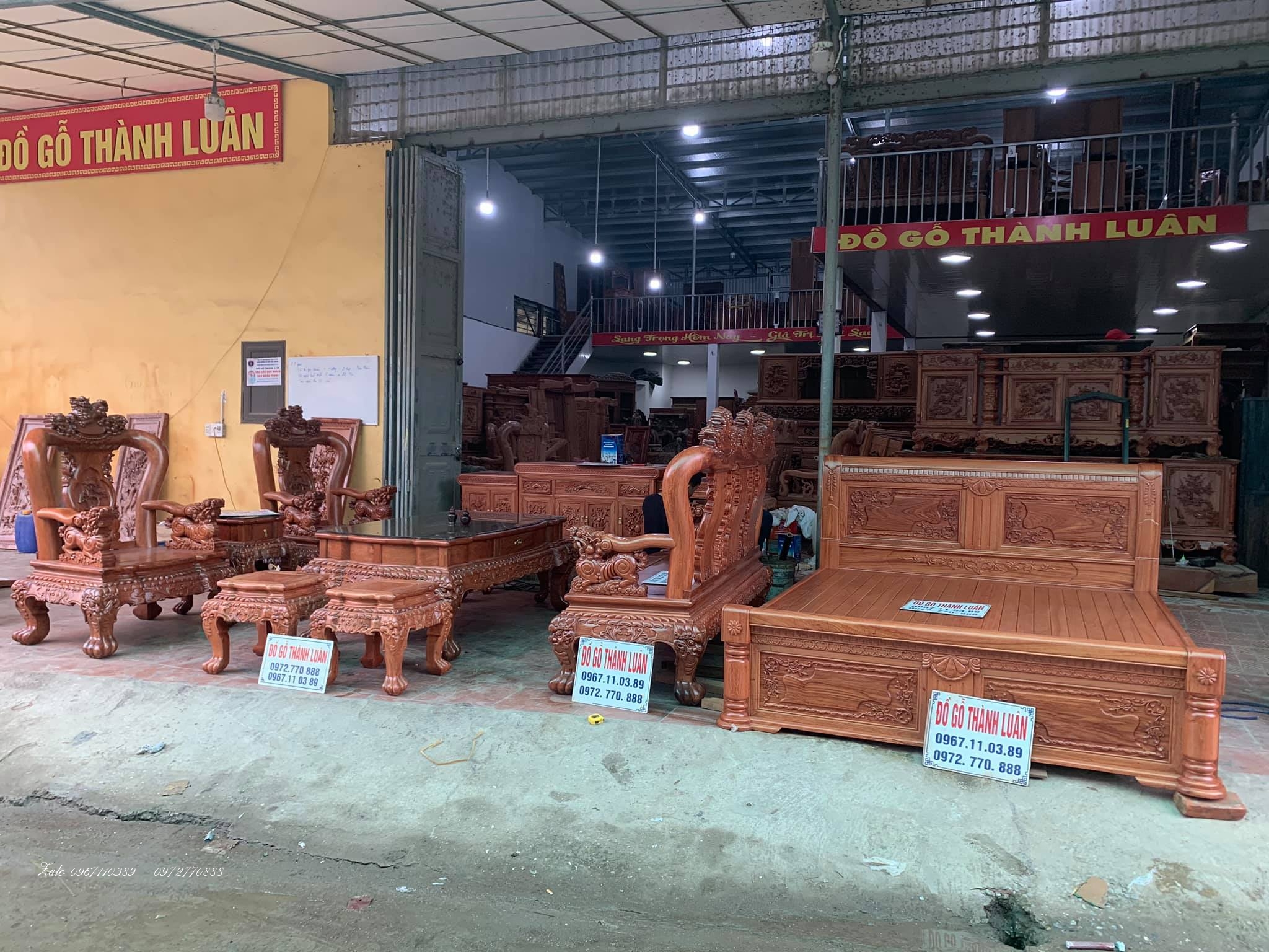 Bộ Bàn Ghế Minh Quốc Nghê cột 12 Chân 14:.,