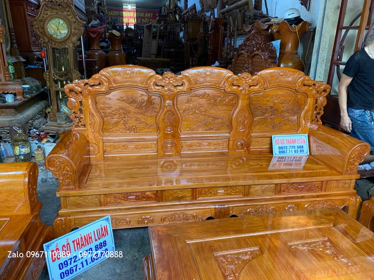 bộ bàn ghế mẫu khổng tử gỗ hương đá Nam Phi