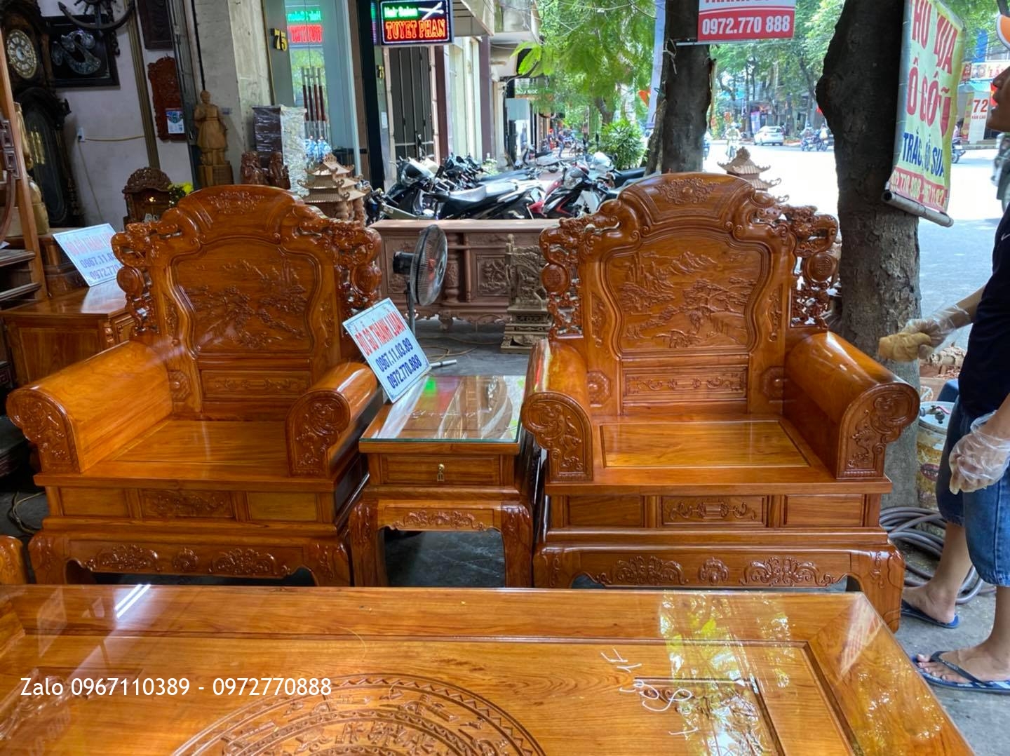 bộ bàn ghế mẫu khổng tử gỗ hương đá Nam Phi,