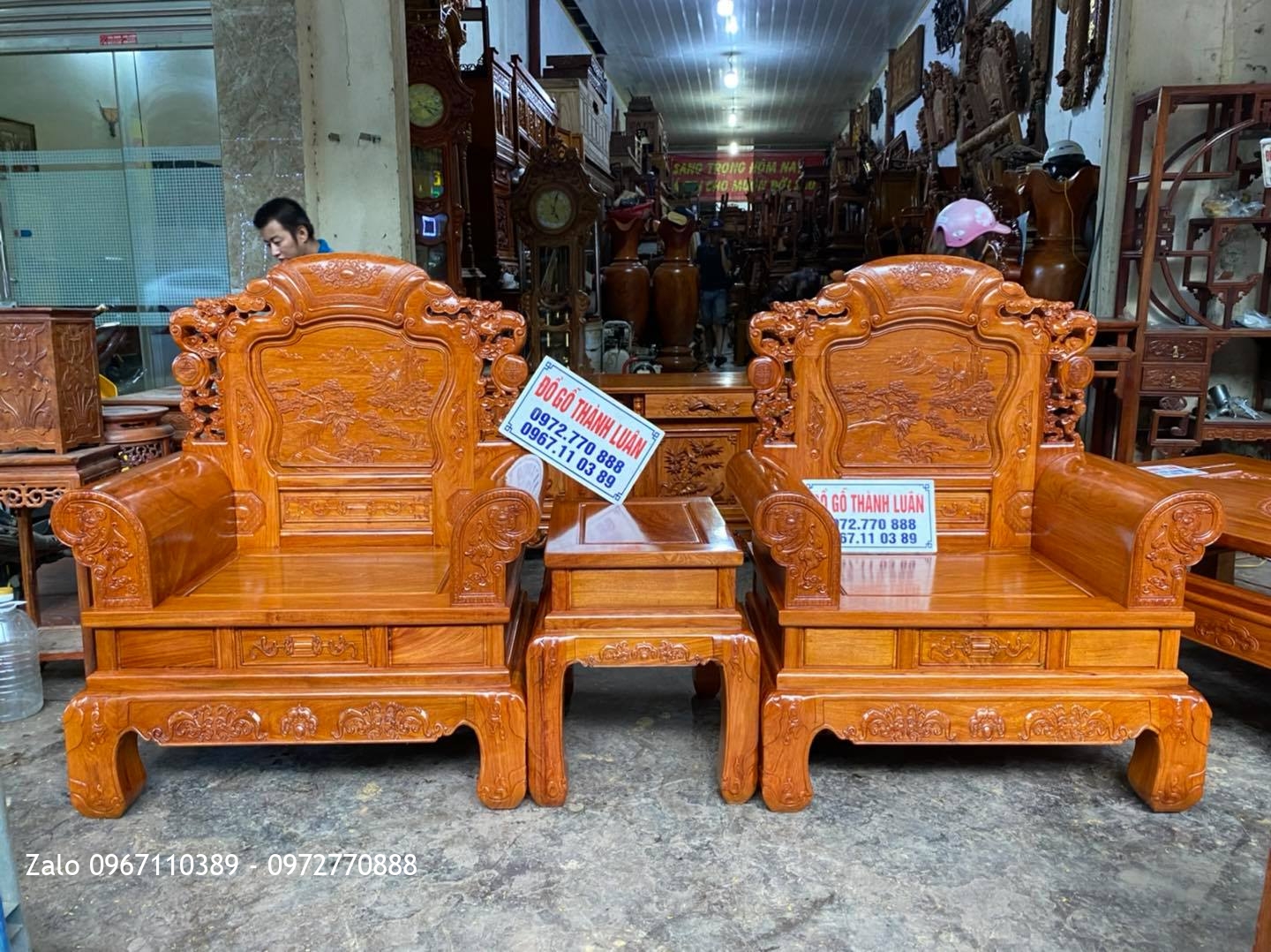 bộ bàn ghế mẫu khổng tử gỗ hương đá Nam Phi.