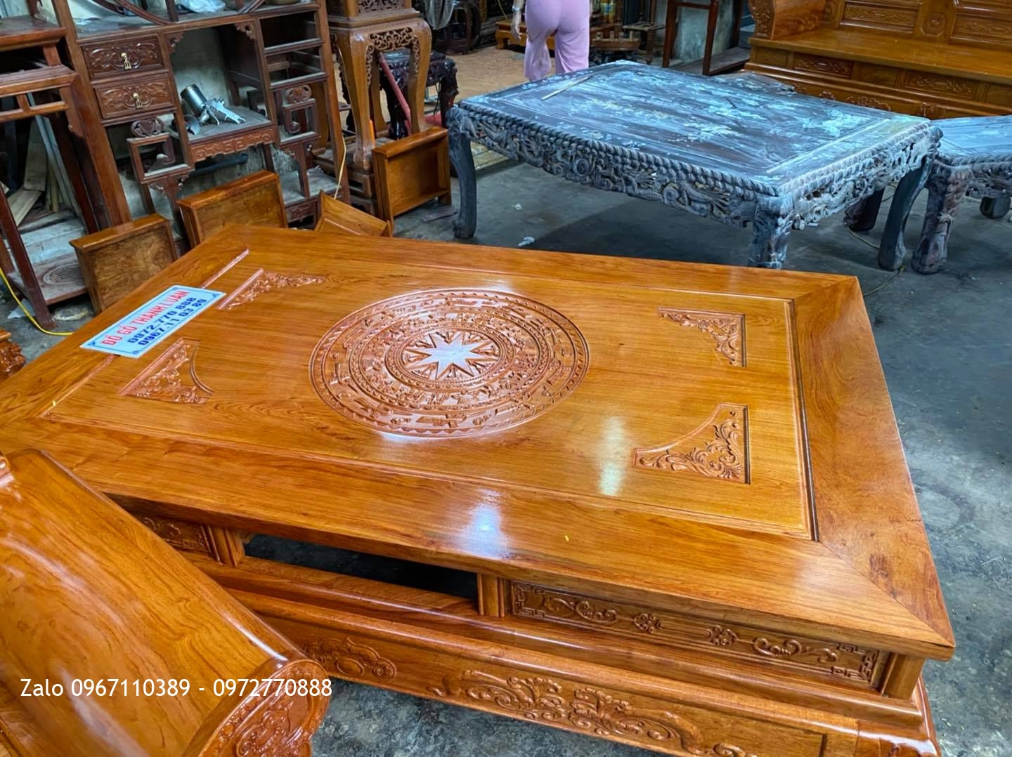 bộ bàn ghế mẫu khổng tử gỗ hương đá Nam Phi.