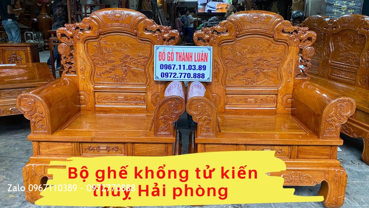 Bộ Bàn Ghế Mẫu Khổng Tử Gỗ Hương Đá