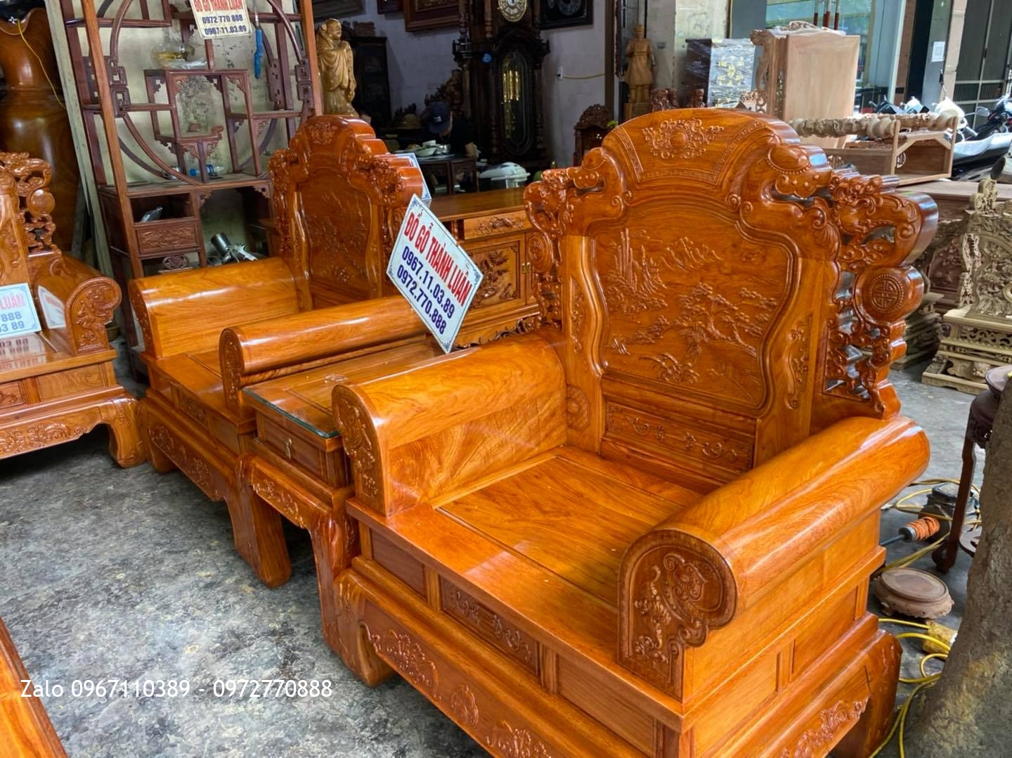 bộ bàn ghế mẫu khổng tử gỗ hương đá Nam Phi@